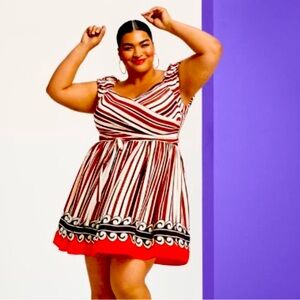 Anna Sui 3X Target Silk Printed Off the Shoulder Mini Dress NWOT